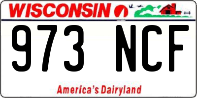WI license plate 973NCF