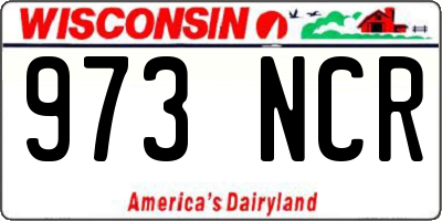 WI license plate 973NCR