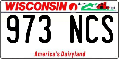 WI license plate 973NCS