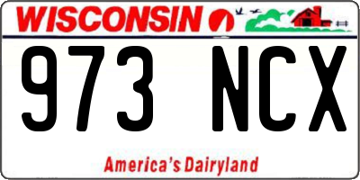 WI license plate 973NCX
