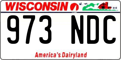 WI license plate 973NDC