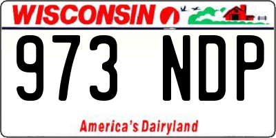 WI license plate 973NDP