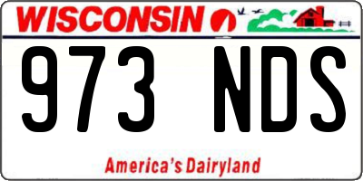 WI license plate 973NDS