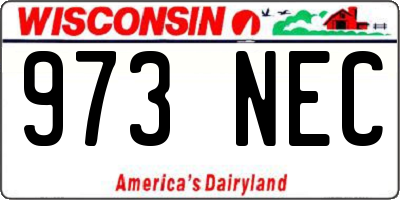 WI license plate 973NEC