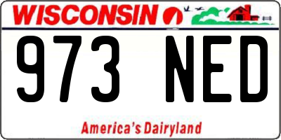 WI license plate 973NED