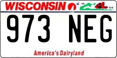 WI license plate 973NEG