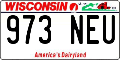 WI license plate 973NEU