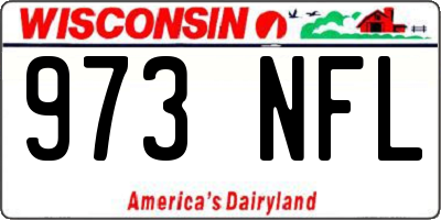 WI license plate 973NFL