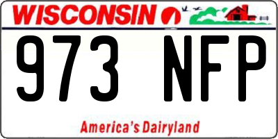 WI license plate 973NFP