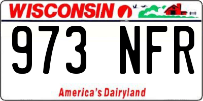 WI license plate 973NFR