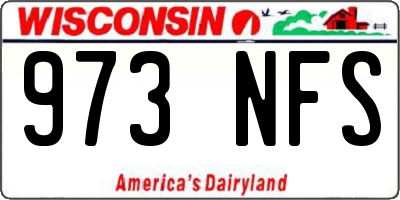 WI license plate 973NFS