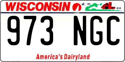 WI license plate 973NGC