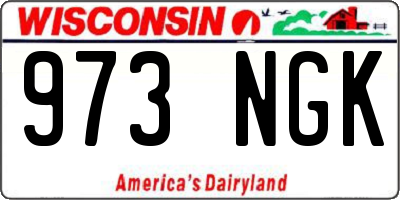 WI license plate 973NGK