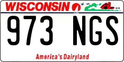 WI license plate 973NGS