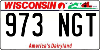 WI license plate 973NGT