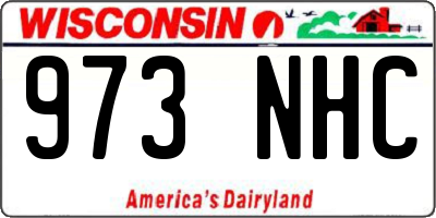 WI license plate 973NHC