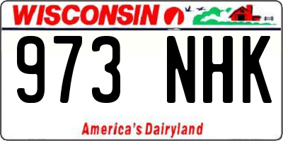 WI license plate 973NHK