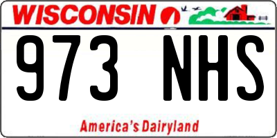 WI license plate 973NHS
