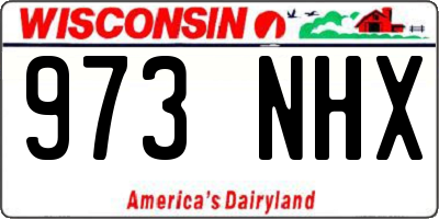 WI license plate 973NHX