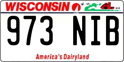 WI license plate 973NIB
