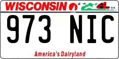 WI license plate 973NIC