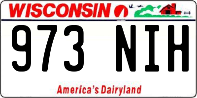WI license plate 973NIH