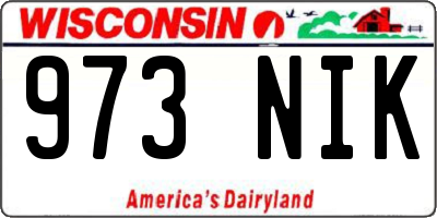 WI license plate 973NIK