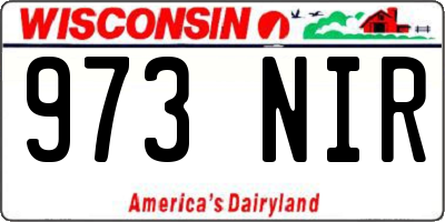 WI license plate 973NIR
