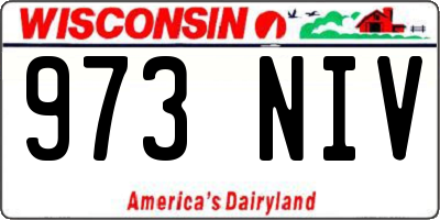 WI license plate 973NIV