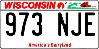 WI license plate 973NJE
