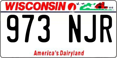 WI license plate 973NJR