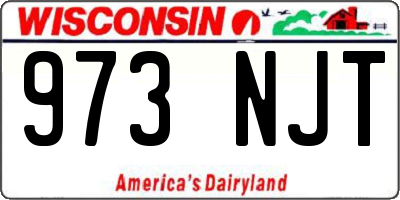 WI license plate 973NJT