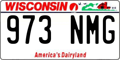 WI license plate 973NMG