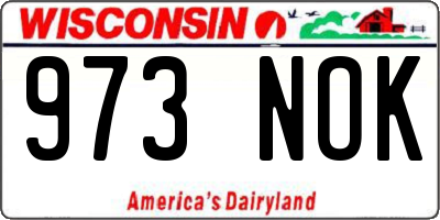 WI license plate 973NOK
