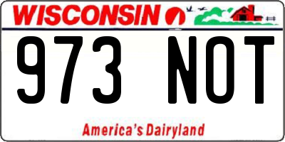 WI license plate 973NOT