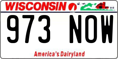 WI license plate 973NOW