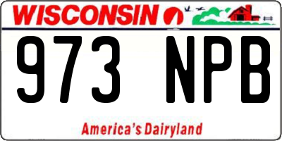 WI license plate 973NPB
