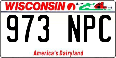 WI license plate 973NPC