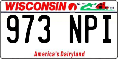 WI license plate 973NPI