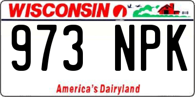 WI license plate 973NPK