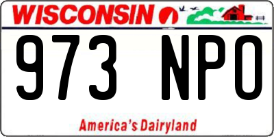 WI license plate 973NPO