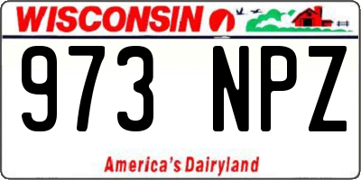 WI license plate 973NPZ