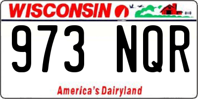 WI license plate 973NQR
