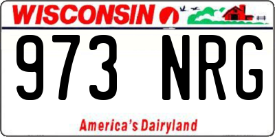 WI license plate 973NRG
