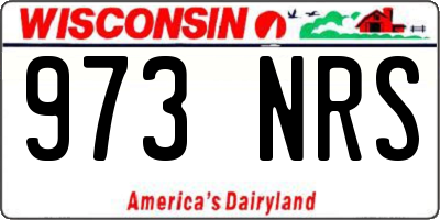 WI license plate 973NRS