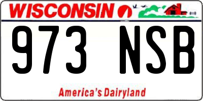 WI license plate 973NSB