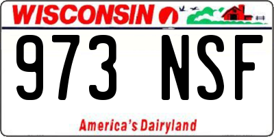 WI license plate 973NSF