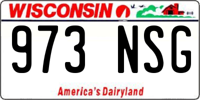 WI license plate 973NSG