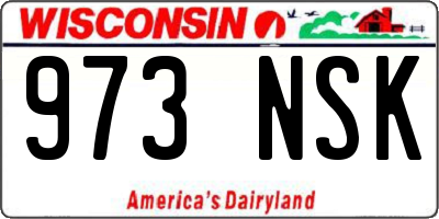 WI license plate 973NSK