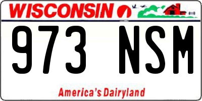 WI license plate 973NSM